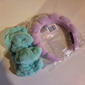 Lavender And Green Plush Spa Headbands